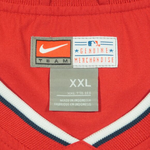Vintage Nike Boston Red Sox Pullover Mens 2XL Red Windbreaker Swoosh V Neck Y2K - Picture 5 of 6